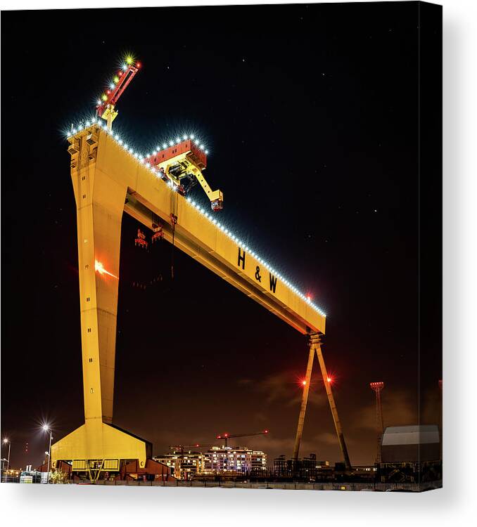 Belfast Canvas Print featuring the photograph Belfast Shipyard 6 by Nigel R Bell