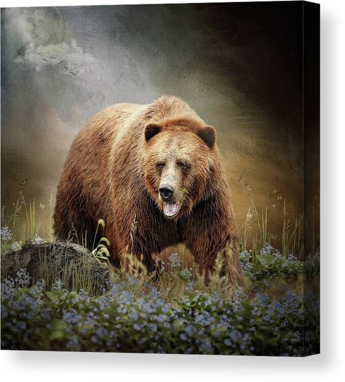 Grizzly Bear Canvas Print featuring the digital art Big Ed by Maggy Pease