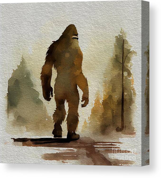 Bigfoot Canvas Print featuring the digital art Bigfoot by Joshua Barrios