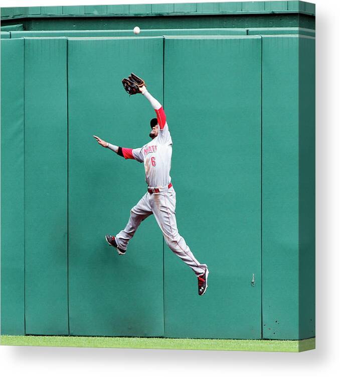Toughness Canvas Print featuring the photograph Billy Hamilton and Travis Snider by Justin K. Aller