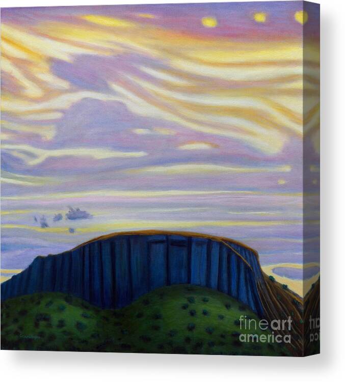 Black Mesa Canvas Print featuring the painting Black Mesa by Brian Commerford