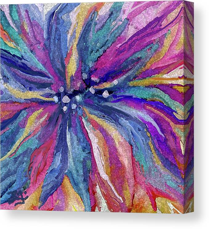 Colorful Flower Canvas Print featuring the digital art Flower #77 by Jean Batzell Fitzgerald