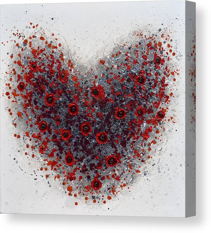 Heart Canvas Print featuring the painting Blooming with Love by Amanda Dagg