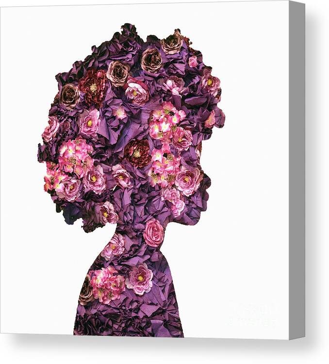 Silhouette Canvas Print featuring the mixed media Blooom by Jacky Gerritsen