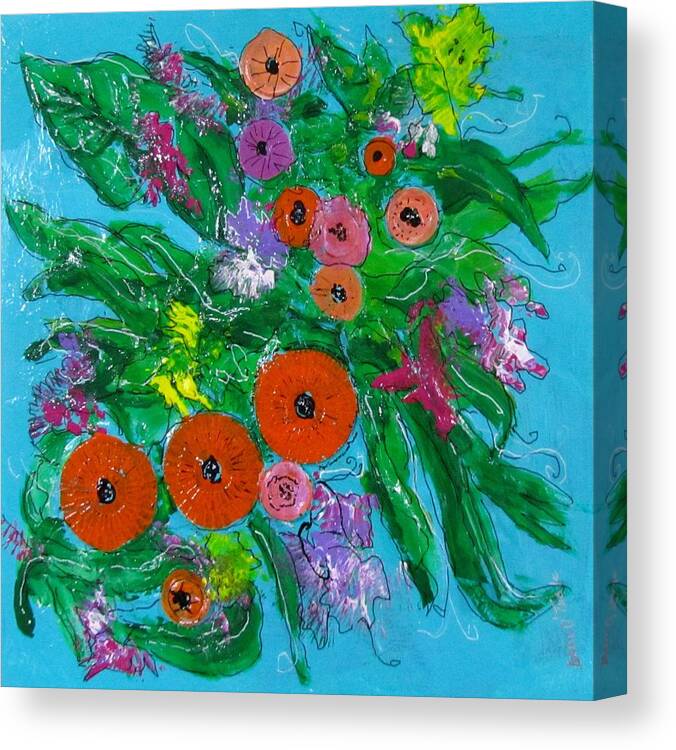 Flowers Canvas Print featuring the mixed media Blossoms by Barbara O'Toole