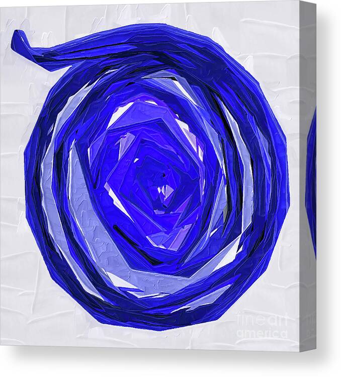 Abstract Canvas Print featuring the digital art Blue Circle by Kirt Tisdale