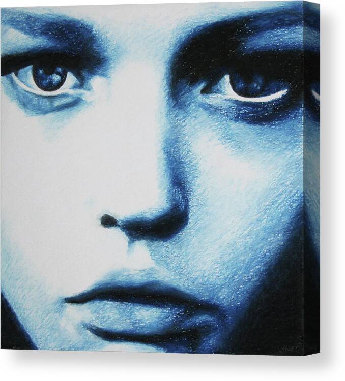 Girl Canvas Print featuring the painting Blue by Lynet McDonald