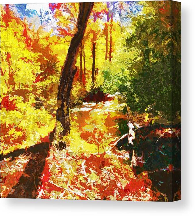 Smokey Mountians Canvas Print featuring the digital art Blue Ridge Autumn by Rod Whyte