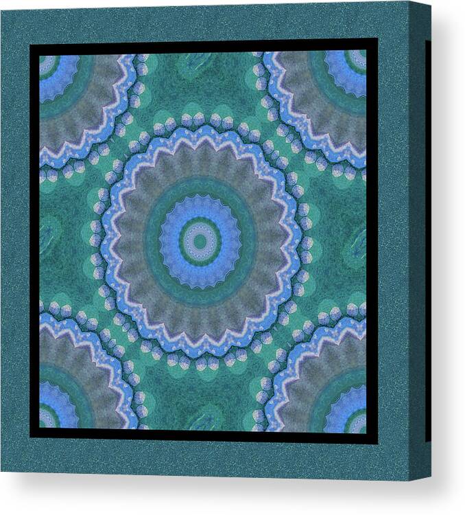 Blue Wave Mandala Canvas Print featuring the mixed media Blue Wave Mandala by Kandy Hurley