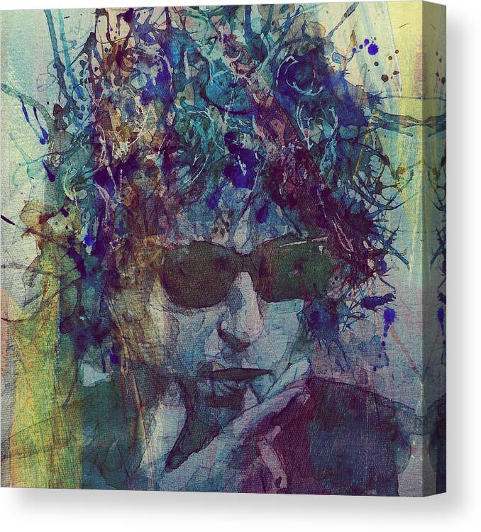 Bob Dylan Canvas Print featuring the painting Bob Dylan @21 New Series by Paul Lovering