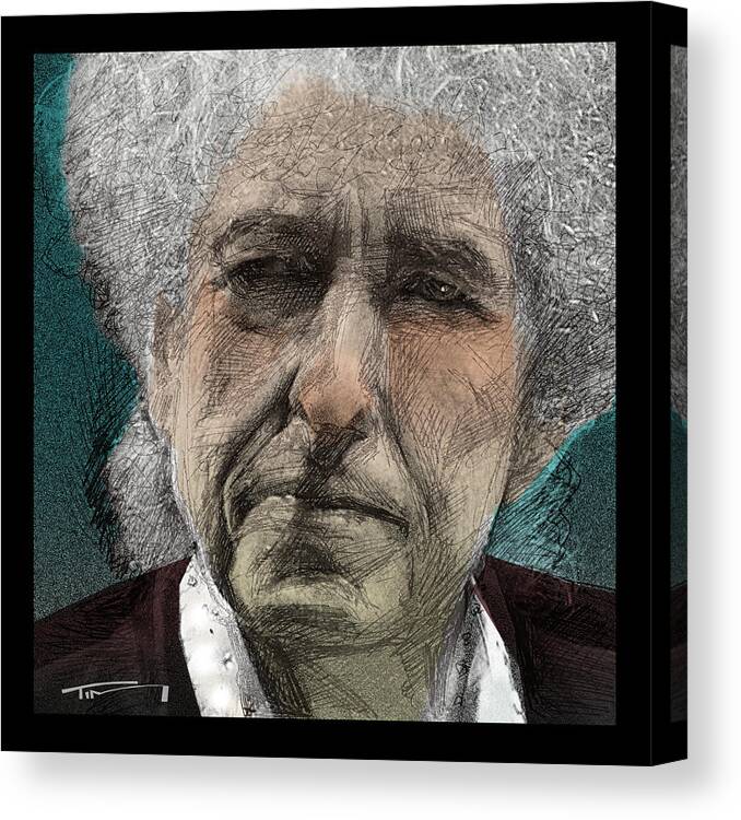 Bob Dylan Canvas Print featuring the painting Bob Dylan's 80th by Tim Nyberg