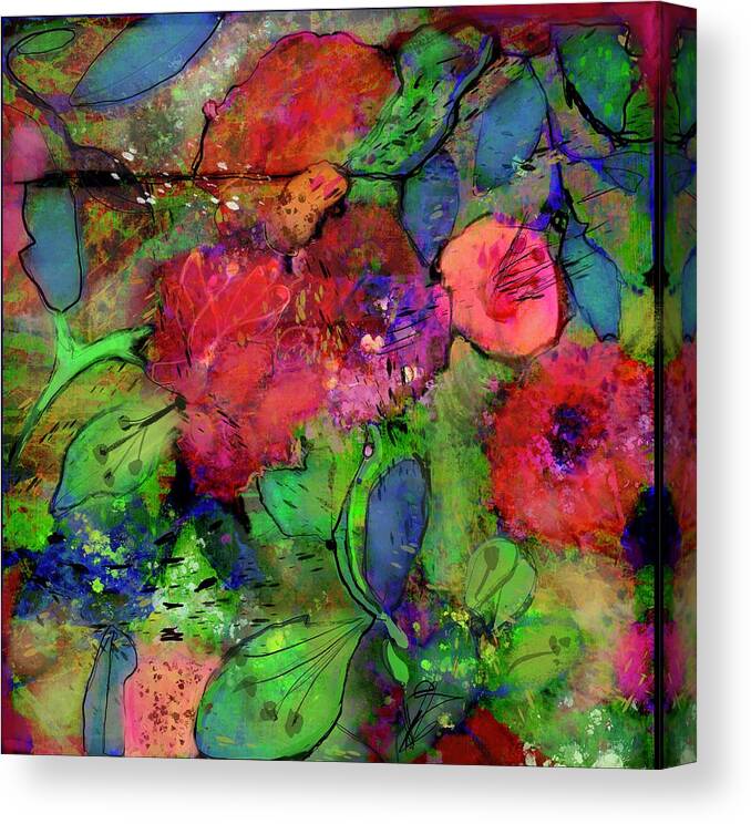 Flowers Canvas Print featuring the digital art Bold and Blossomy by Suki Michelle