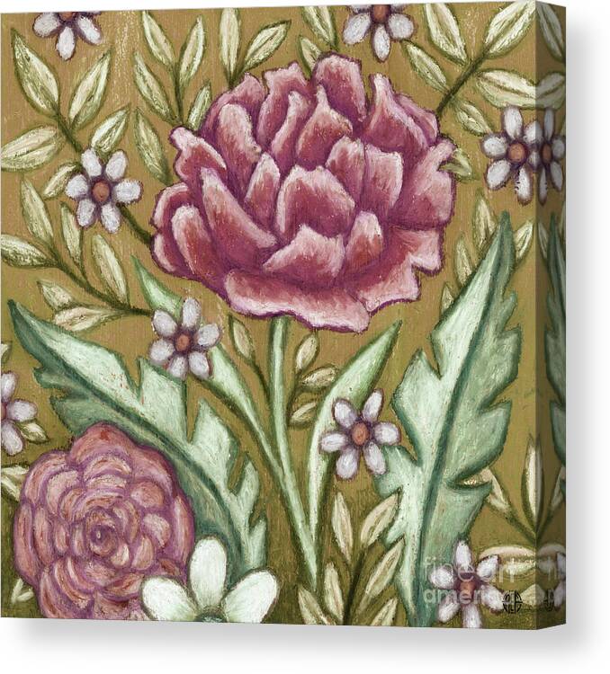 Zinnia Canvas Print featuring the painting Botanical Therapy. Wildflora by Amy E Fraser