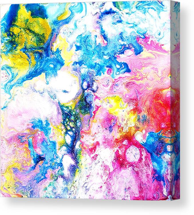 Abstract Canvas Print featuring the painting Bubbles by Christine Bolden