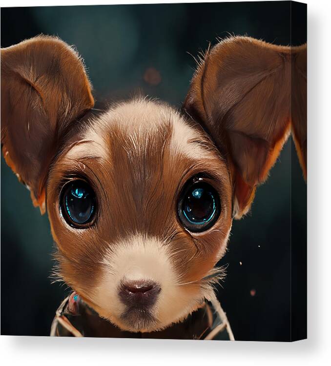 Religion Canvas Print featuring the painting Buddha cute little brown jack Russell short hair mixe 216e1bf6 b6ff 471a b7e7 8c2a1b6f2 by MotionAge Designs