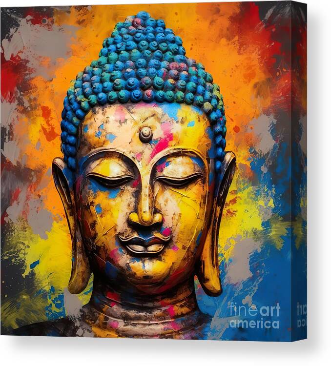 Buddha Canvas Print featuring the painting Buddha by Mark Ashkenazi