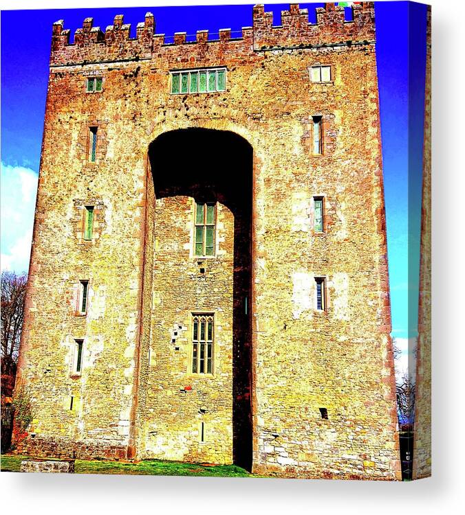 Bunratty Castle Canvas Print featuring the painting Bunratty Castle Ireland by Mary Cahalan Lee - aka PIXI