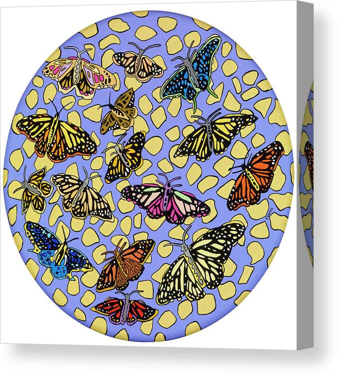 Butterfly Butterflies Pop Art Canvas Print featuring the painting Butterflies by Mike Stanko
