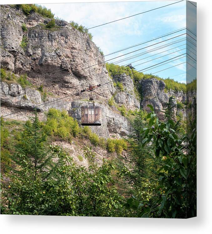 Abandoned Canvas Print featuring the photograph Cable Car in Chiatura by Roman Robroek