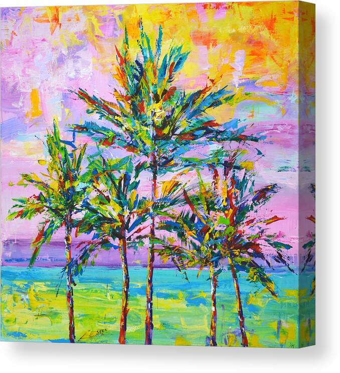 California Canvas Print featuring the painting California palms 2. by Iryna Kastsova