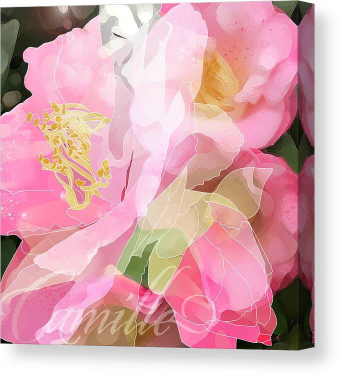 Floral Canvas Print featuring the digital art Camille by Gina Harrison