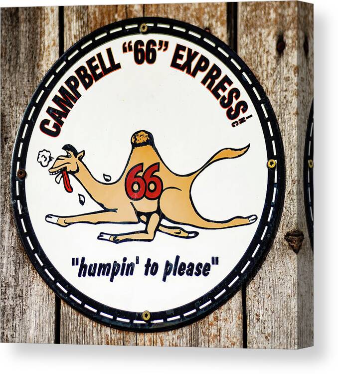 Campbell Canvas Print featuring the photograph Campbell 66 Express antique sign by Flees Photos