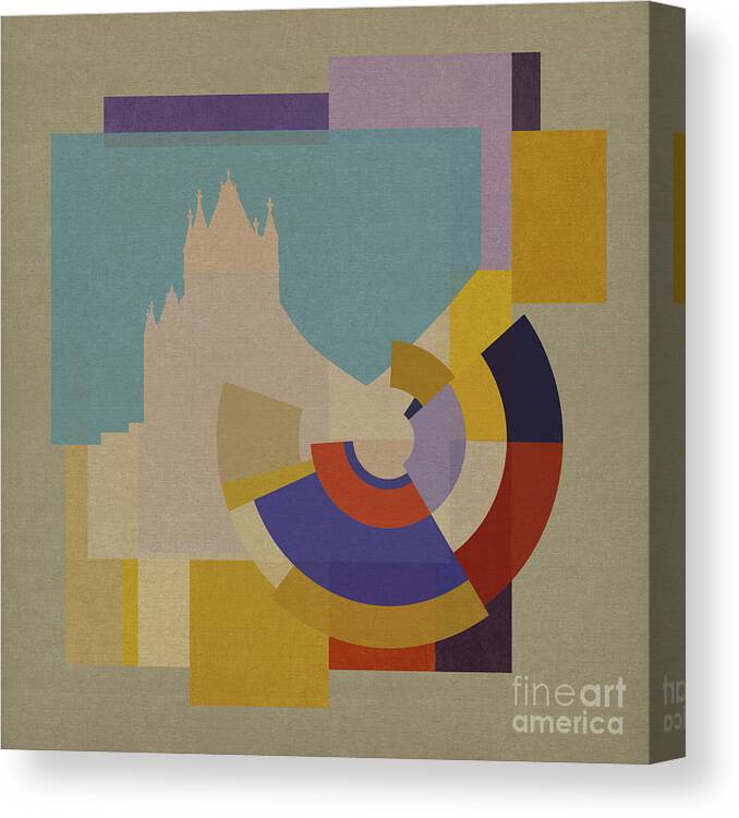 London Canvas Print featuring the mixed media Capital Square - Tower Bridge by BFA Prints