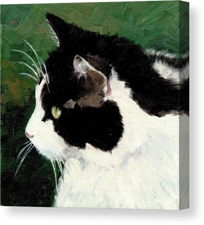 Cat Canvas Print featuring the painting Cat Scan by Alice Leggett