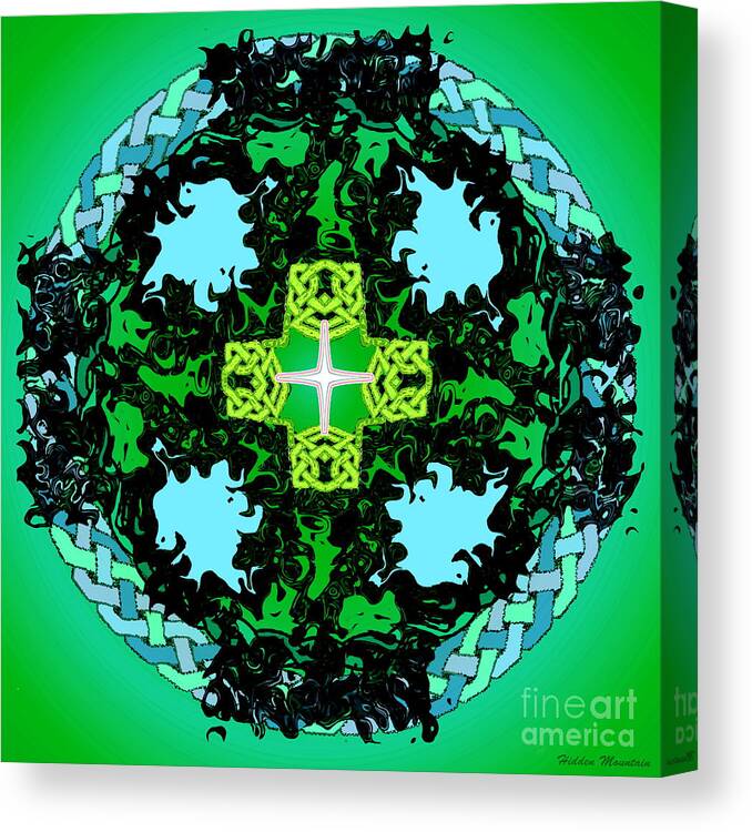 Celtic Cross Canvas Print featuring the painting Celtic 4 1 21 by Hidden Mountain