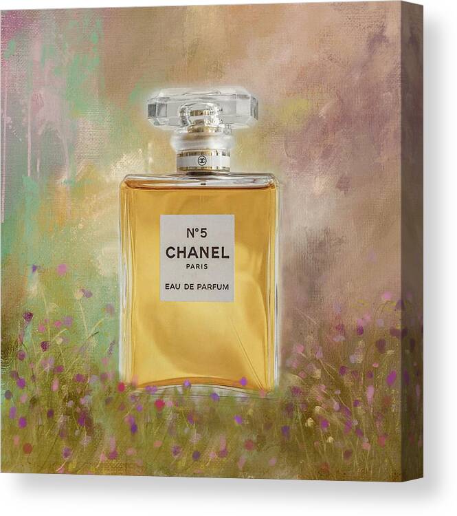 Chanel No.5 Vintage Parfum Hint Of Flowers Canvas Print