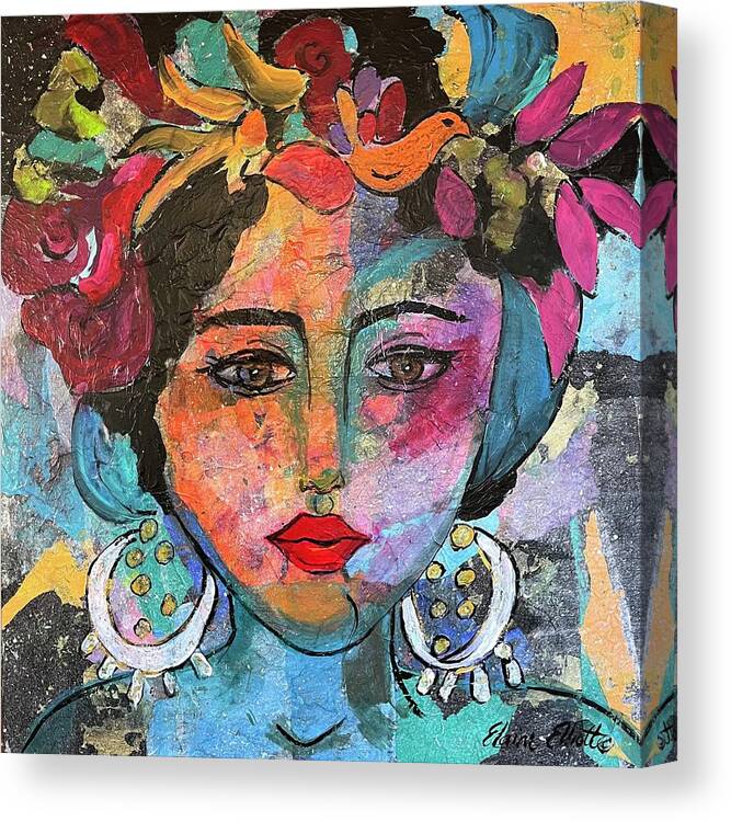 Mexican Woman Canvas Print featuring the painting Chiquita by Elaine Elliott