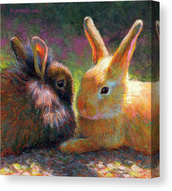 Bunny Canvas Print featuring the pastel Chocolate or Vanilla? by Rita Kirkman