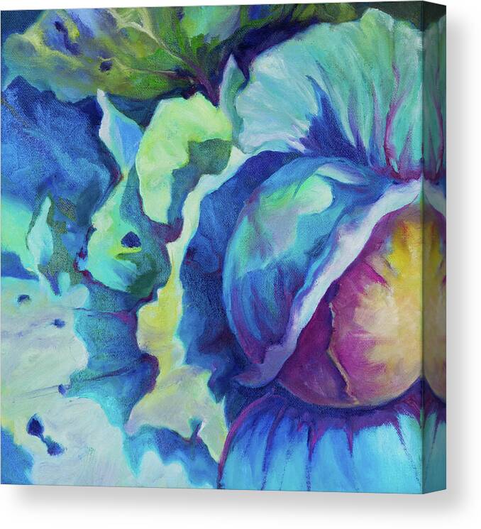 Cabbage Canvas Print featuring the painting Chou Chou Bleu by Carol Klingel