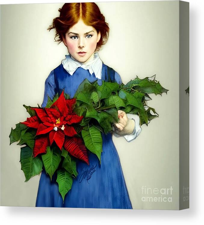 Christmas Art Canvas Print featuring the digital art Christmas Child #2 by Stacey Mayer