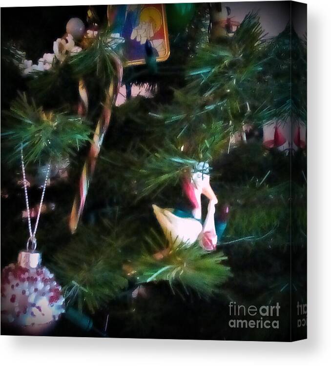 Holiday Canvas Print featuring the photograph Christmas Ornaments Square by Frank J Casella