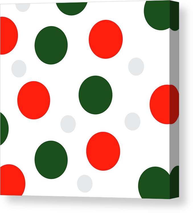 Christmas Canvas Print featuring the digital art Christmas Polka Dots by Amelia Pearn