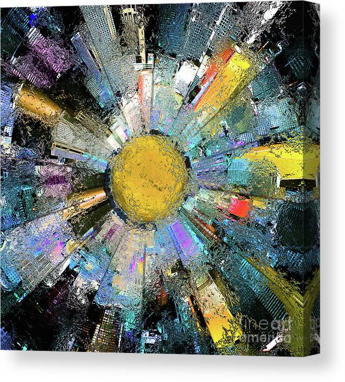 Sun Canvas Print featuring the digital art City In The Sun by Phil Perkins