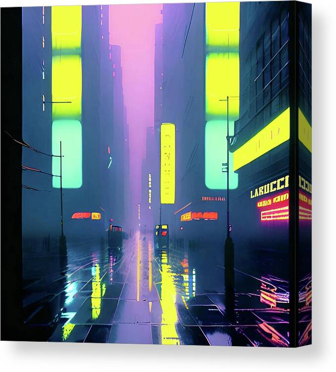 City Canvas Print featuring the digital art Cityscapes 62 by Fred Larucci