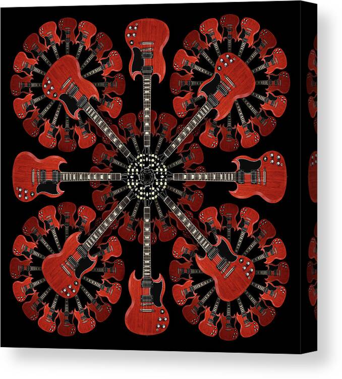 Abstract Guitars Canvas Print featuring the photograph Classic Guitars Abstracts 13 by Mike McGlothlen