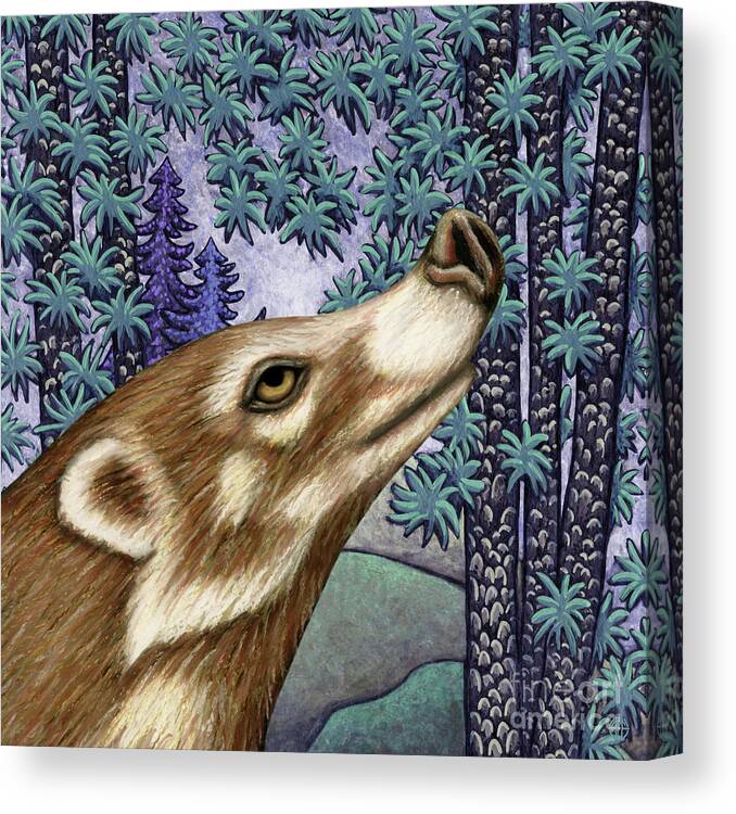 Coati Canvas Print featuring the painting Coati Pines by Amy E Fraser