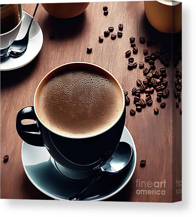 Coffe Canvas Print featuring the digital art Coffee Goodness by Elisabeth Lucas