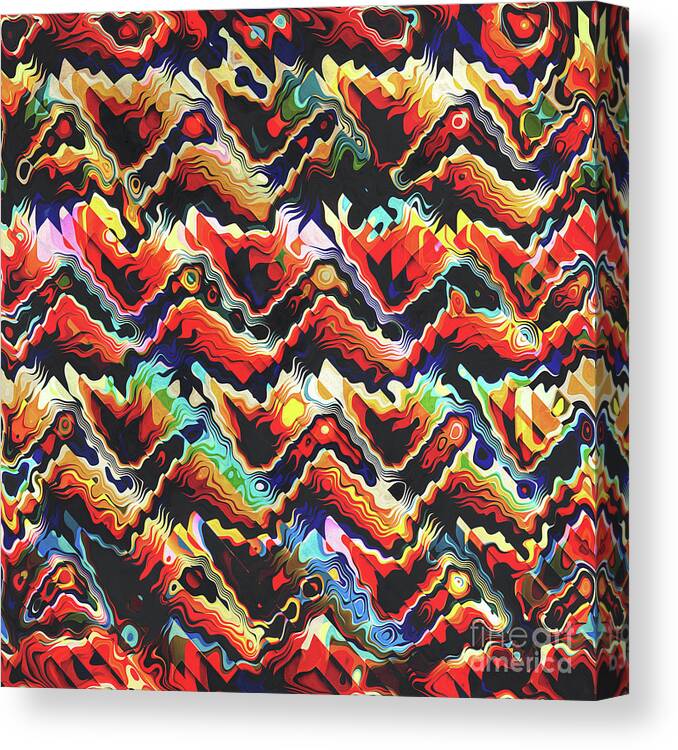 Aztec Canvas Print featuring the digital art Colorful Geometric Motif by Phil Perkins