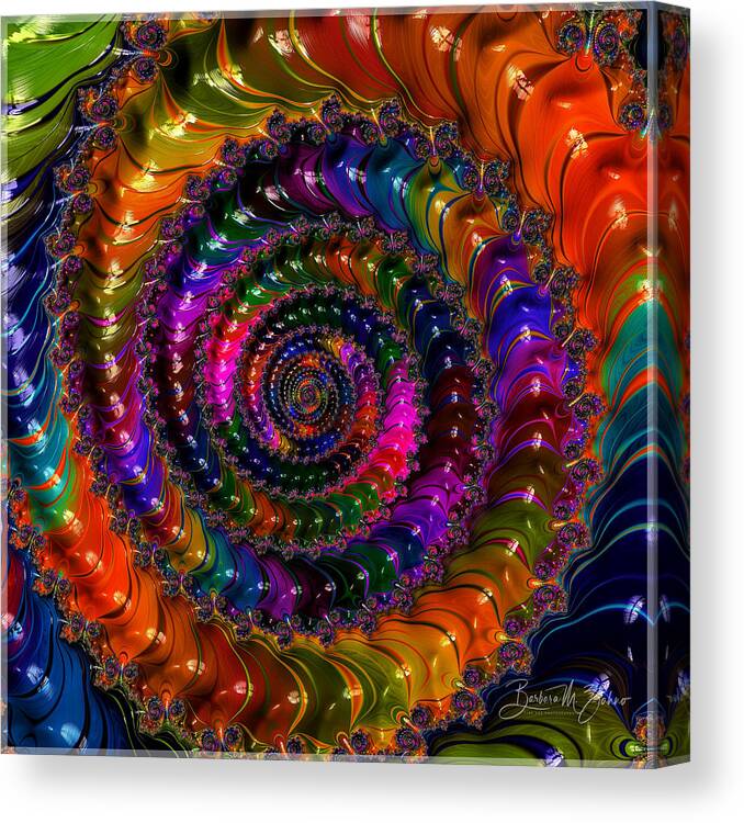 Abstract Canvas Print featuring the photograph Colorful Sphere by Barbara Zahno