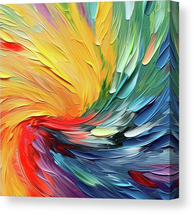 Colorful Abstract Art Canvas Print featuring the digital art Colorful Swirl Art 3 by Gian Smith