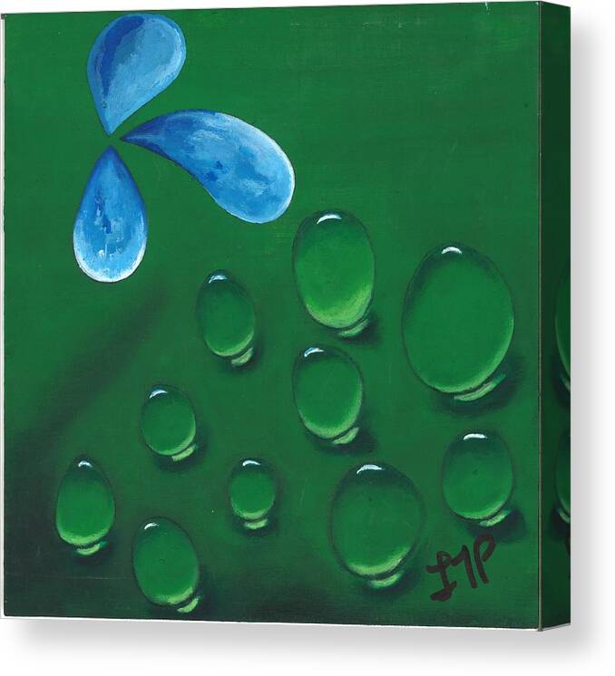 Raindrops Canvas Print featuring the painting Condensation by Esoteric Gardens KN