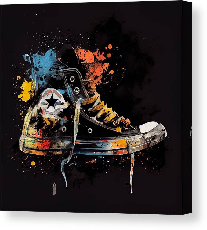 Watercolor Painting Canvas Print featuring the digital art Cons by Joshua Barrios