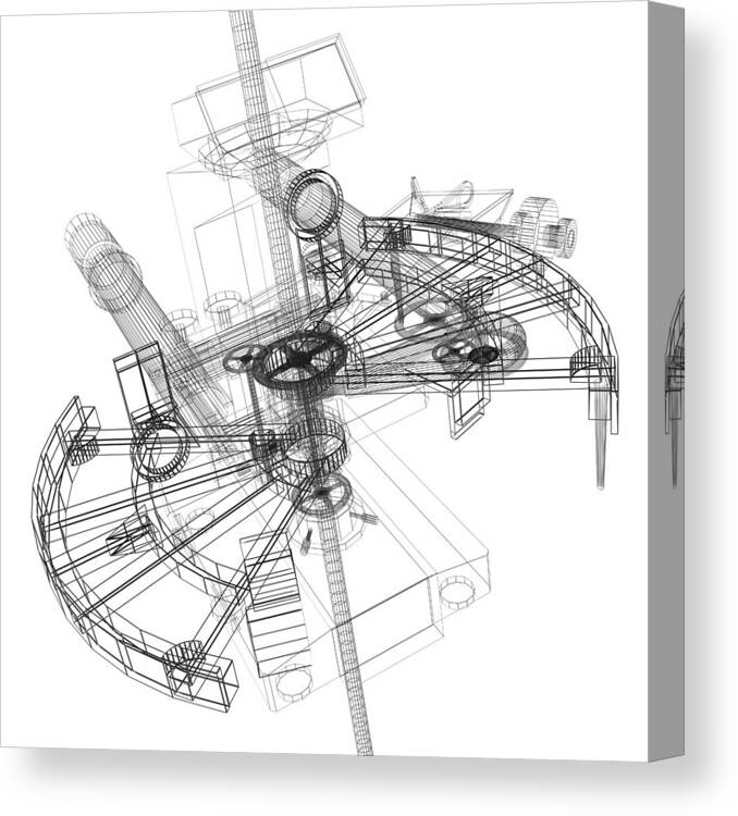 Plan Canvas Print featuring the photograph Contraption 01 by Mevans