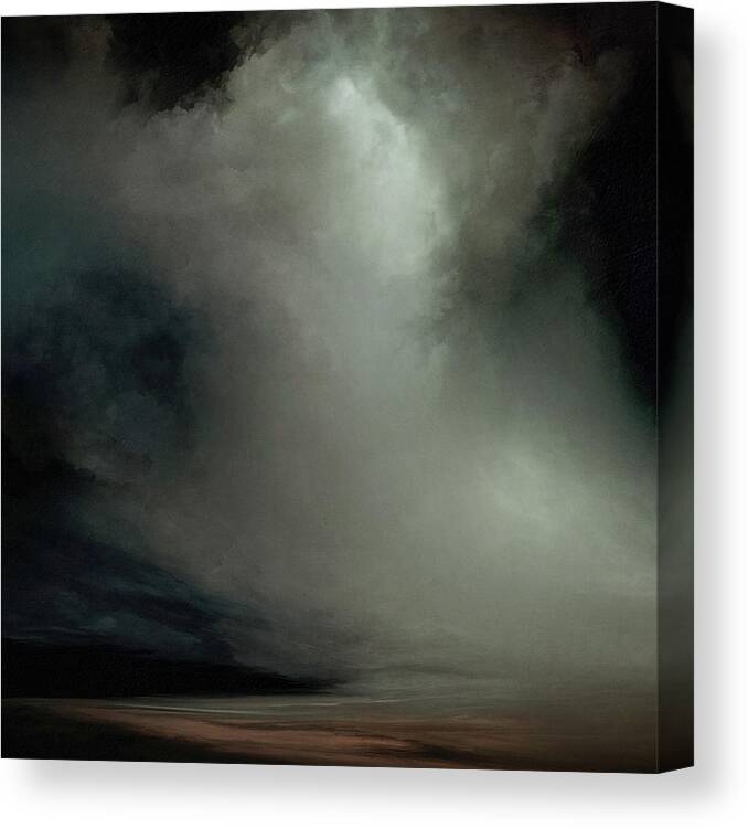 Atmosphere Canvas Print featuring the mixed media Coral - Dark by Lonnie Christopher
