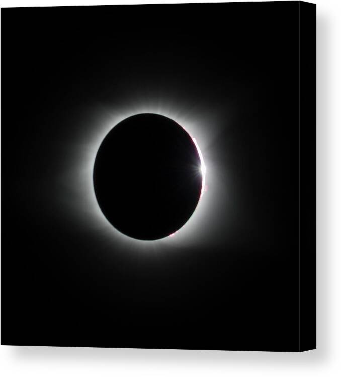 21 August 2017 Canvas Print featuring the photograph Corona BW by Melissa Southern