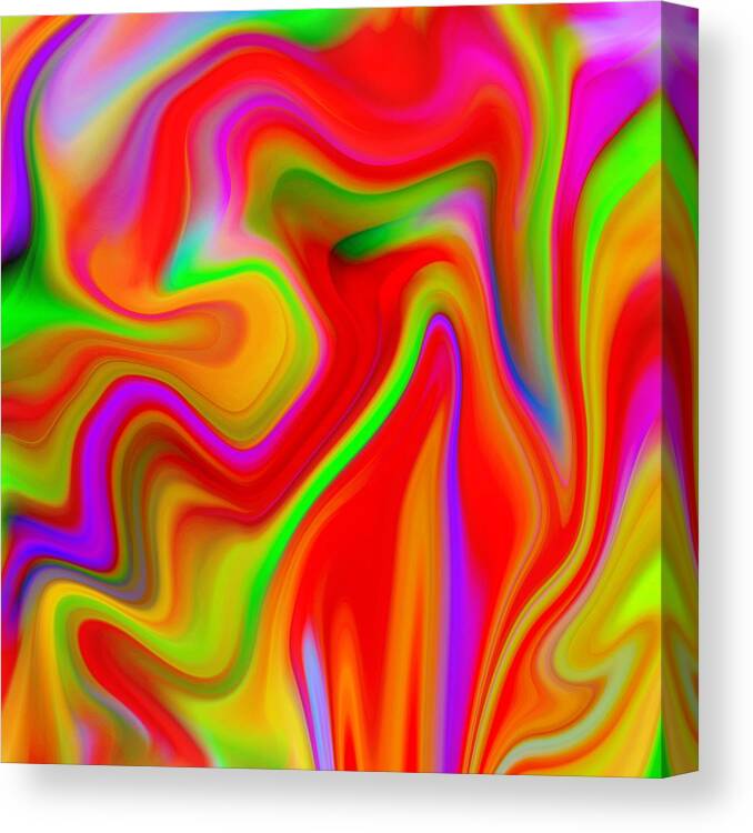  Canvas Print featuring the digital art Cosmic Flame by Nancy Levan